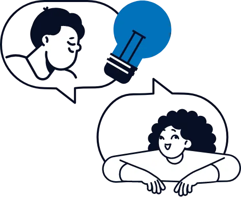 吹き出しで対話する2人のイラスト