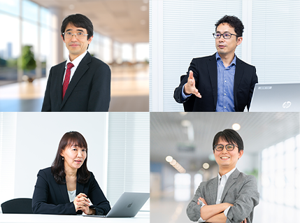 課題相談会で対話する数理システムの社員たち