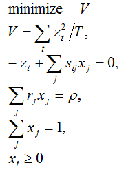 ポートフォリオの構成問題の数式での記述例