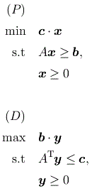 標準形 LP と双対問題の記述例