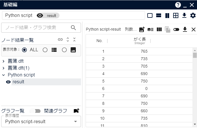 Python Script 実行結果
