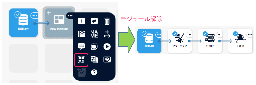 モジュールのノードメニュー